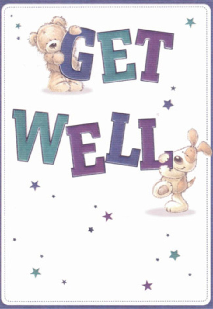 Stepping into the world of this cheerful get well card feels like meandering through the inviting streets of Camberwell, where hand-crafted detail and heartfelt creativity flourish beneath the plane trees. Here, a lively teddy bear with a soft, plush coat perches atop the bold, oversized letters spelling 'GET,' while his playful canine companion, all floppy velvet ears and attentive eyes, curls around the strong lines of 'WELL.' Together, they radiate affection and resilience, their friendship echoing the strong community spirit found in local cafés and markets just off Denmark Hill. Around them, an array of twinkling stars glimmer in purples, teals, and soft blues, gently swirling hope and positivity throughout the card's design-each star reminiscent of Camberwell's vibrant art scene. The background's crisp whiteness invites light, much as an airy shop window displays this week's fresh arrangements. The carefully chosen shades of the letters give the card an unmissable cheeriness, like the bold petals of our finest hydrangeas. The tactile quality of their illustrated fur adds emotional dimension, conjuring the comforting feeling of home and care. Imagine pairing this card with a locally sourced bouquet-it offers a combined gesture sure to uplift and nurture someone's recovery across our neighbourhood.