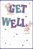 Bathed in the gentle glow of Camberwell's community spirit, this illustrated get well card radiates joyful warmth and optimism. Two endearing figures-a cuddly bear and a floppy-eared puppy-come to life atop large, vibrant letters in rich indigo and teal, the colour palette echoing the tranquil shades of blooms found at nearby markets. Their playful interaction and expressive faces convey a comforting sense of friendship, turning a simple message into a celebration of kindness. Soft cream forms the card's backdrop, allowing the cheerful hues and scattered stars in blue and purple to pop with vivacity and hopefulness. The texture of their fur, lovingly depicted in layered brushstrokes, feels invitingly tangible, evoking the comfort of a cozy throw on a rainy Camberwell day. This card carries more than just a wish-it's infused with care and sincerity, perfect for sending a wave of support to someone recovering in our local area. When delivered with a fresh bouquet from Flowers Camberwell, the ensemble becomes a heartfelt offering-bringing a touch of brightness and reassurance straight to the doorsteps of SE5.